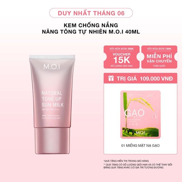 Kem Chống Nắng Nâng Tông Tự Nhiên M.O.I 40ml