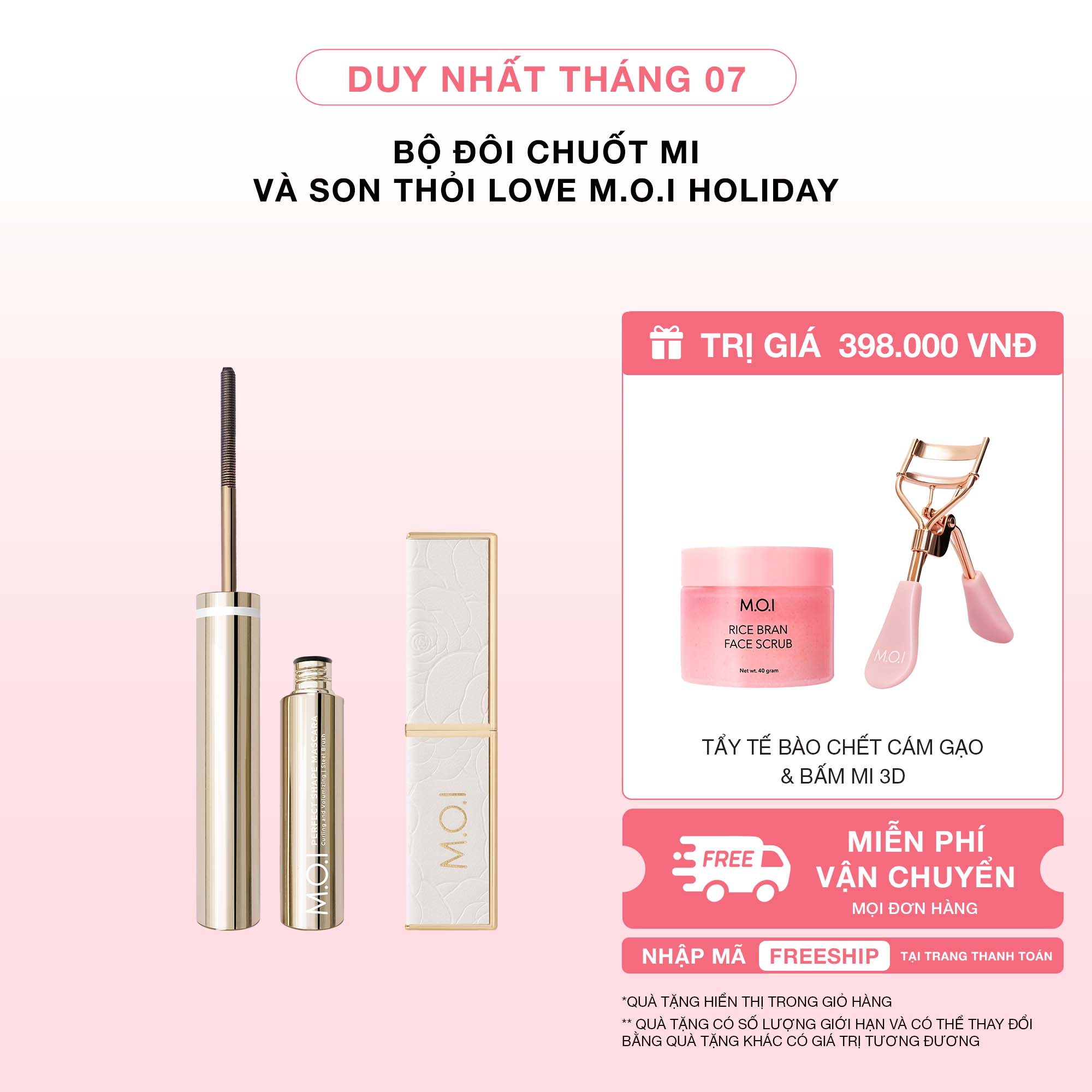 Bộ Đôi Chuốt Mi Và Son Thỏi Love M.O.I Holiday Phiên Bản Mùa Lễ Hội
