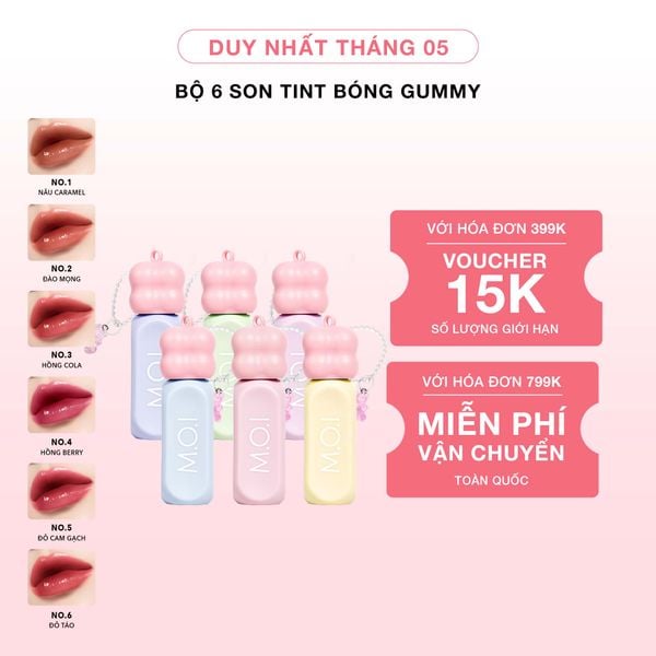 Bộ 6 Son Tint Bóng Gummy