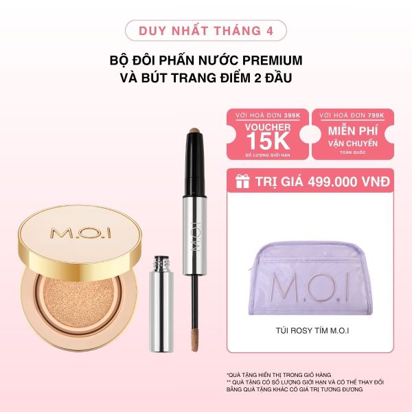 Bộ Đôi Phấn Nước Premium Và Bút Trang Điểm 2 Đầu