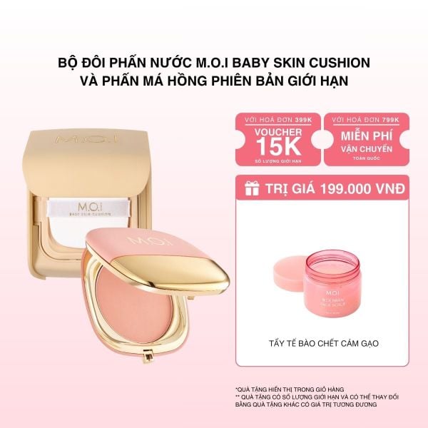 Bộ Đôi Phấn Nước M.O.I Baby Skin Cushion Và Phấn Má Hồng Phiên Bản Giới Hạn