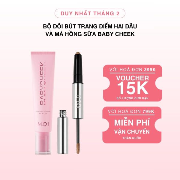 Bộ Đôi Bút Trang Điểm Hai Đầu Và Má Hồng Sữa Baby Cheek