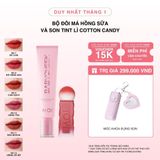  Bộ Đôi Má Hồng Sữa Và Son Tint Lì Cotton Candy 