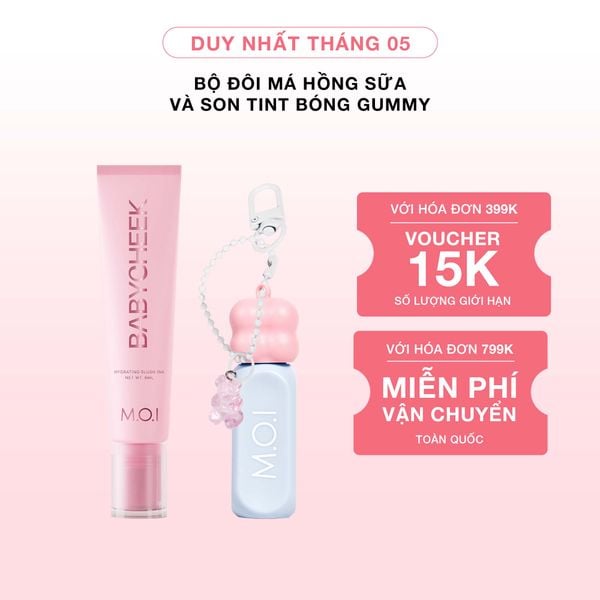 Bộ Đôi Má Hồng Sữa Và Son Tint Bóng Gummy