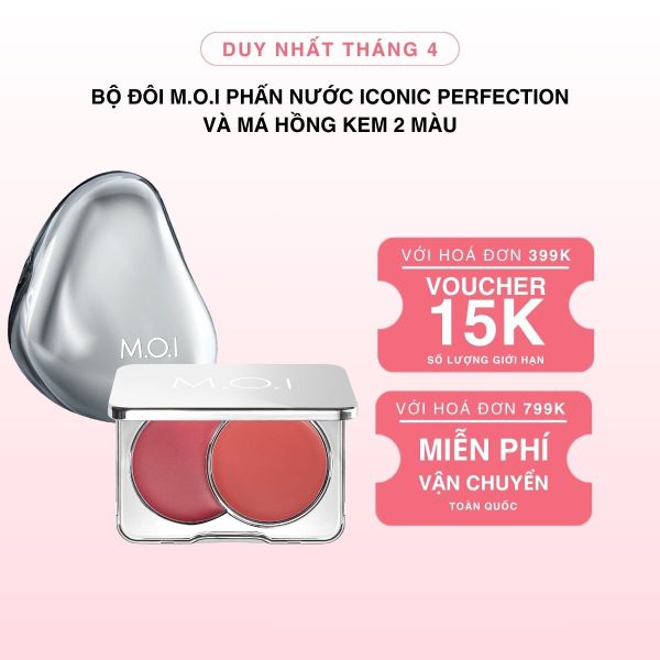 Bộ Đôi M.O.I Phấn Nước Iconic Perfection Và Má Hồng Kem 2 Màu [HSD T4.2027]