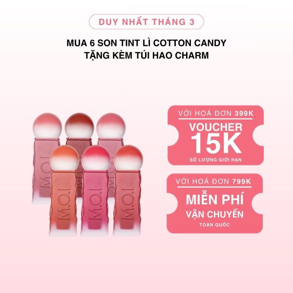 Bộ 6 Son Tint Lì Cotton Candy