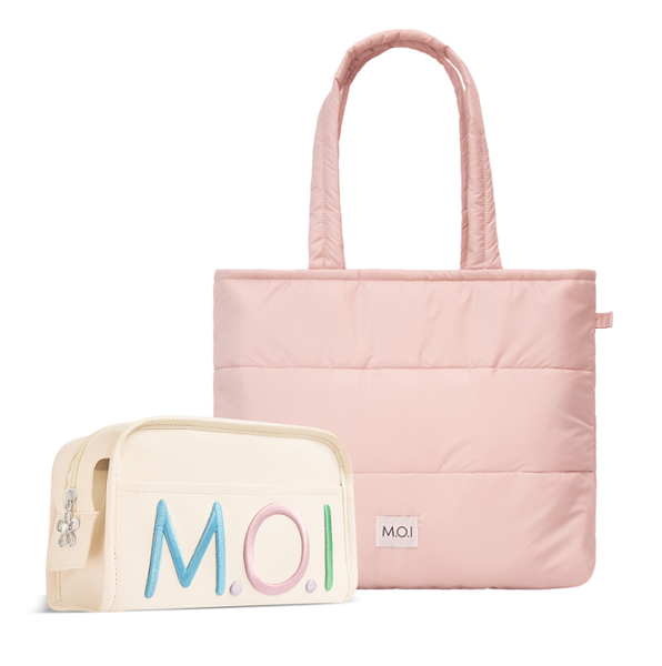 Bộ Đôi Túi Da Đựng Mỹ Phẩm Và Túi Mây Hồng [Quà Tặng]