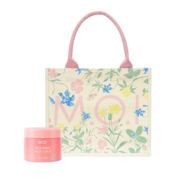 Bộ Đôi Tẩy Tế Bào Chết Cám Gạo Và Túi Cói Hoa Nắng [Quà Tặng]