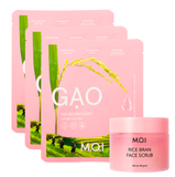  Bộ Quà Tặng Tẩy Tế Bào Cám Gạo Và 03 Miếng Lẻ Mặt Nạ Gạo [Quà Tặng] 