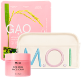  Bộ Quà Tặng Tẩy Tế Bào Cám Gạo, Miếng Lẻ Mặt Nạ Gạo Và Túi Da Đựng Mỹ Phẩm [Quà Tặng] 