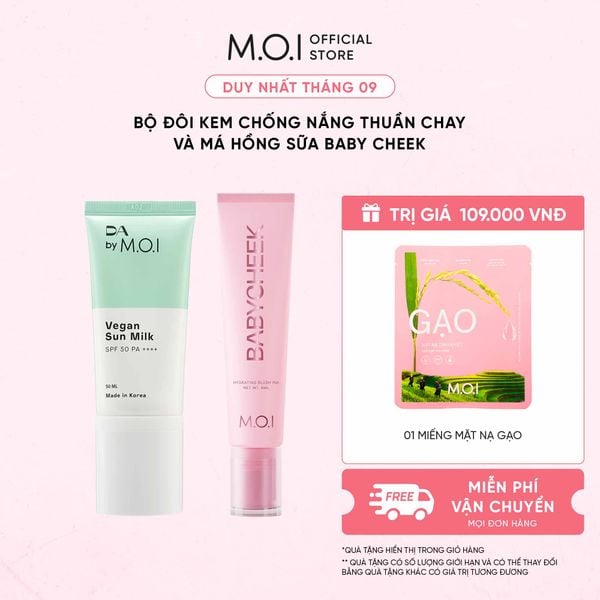 Bộ Đôi Kem Chống Nắng Thuần Chay Và Má Hồng Sữa