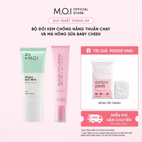 Bộ Đôi Kem Chống Nắng Thuần Chay Và Má Hồng Sữa