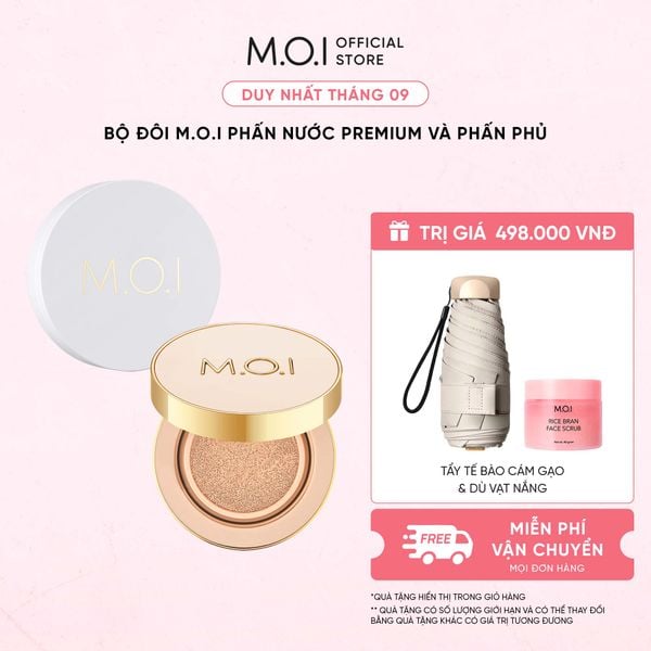 Bộ Đôi M.O.I Phấn Nước Premium Và Phấn Phủ Baby Skin