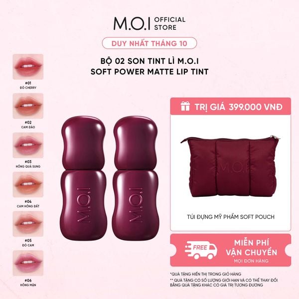 Set 2 Son Tint Lì M.O.I Soft Power Matte Lip Tint