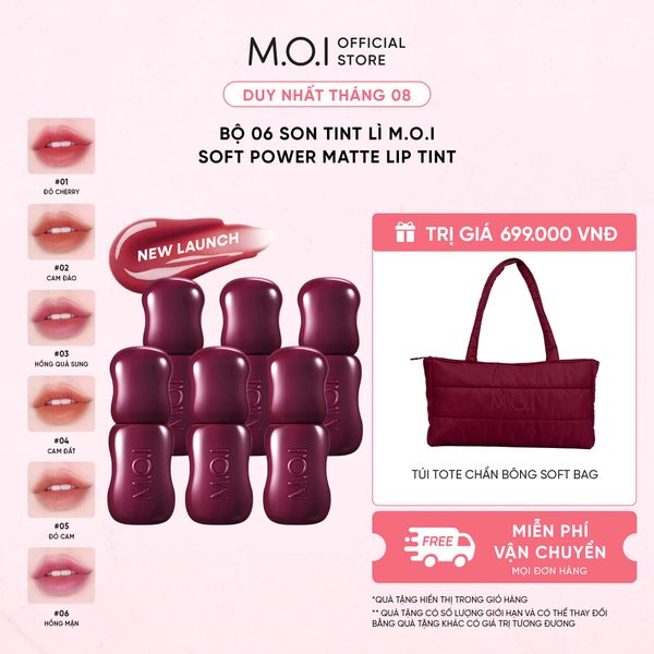 Bộ 6 Son Tint Lì M.O.I Soft Power Matte Lip Tint