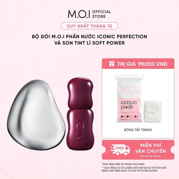 Bộ Đôi M.O.I Phấn Nước Iconic Perfection Và Son Tint Lì Soft Power
