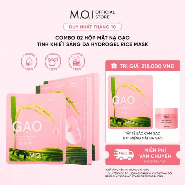 Set 2 Hộp Mặt Nạ Gạo Tinh Khiết Sáng Da Hydrogel Rice Mask