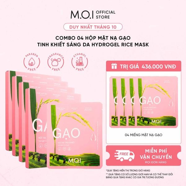 Combo 4 Hộp Mặt Nạ Gạo Tinh Khiết Sáng Da Hydrogel Rice Mask