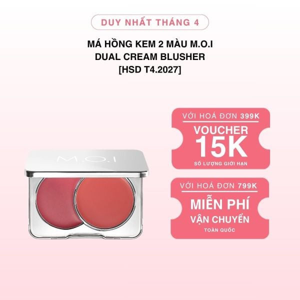 [HSD T4/2027] Má Hồng Kem 2 Màu M.O.I Dual Cream Blusher