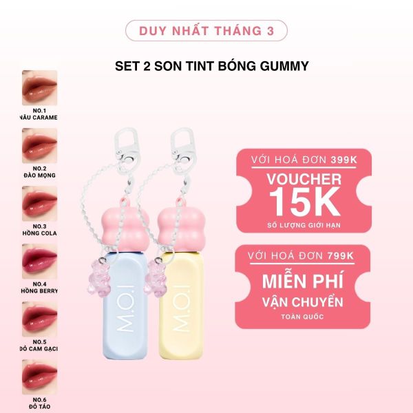Set 2 Son Tint Bóng Gummy