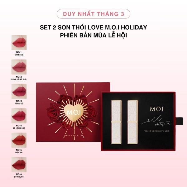 Set 2 Son Thỏi Love M.O.I Holiday Phiên Bản Mùa Lễ Hội