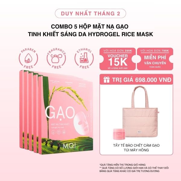 Combo 5 Hộp Mặt Nạ Gạo Tinh Khiết Sáng Da Hydrogel Rice Mask