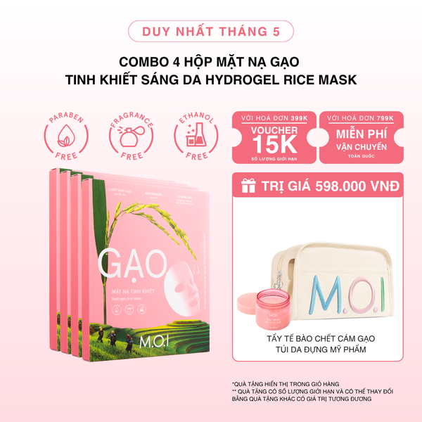 Combo 4 Hộp Mặt Nạ Gạo Tinh Khiết Sáng Da Hydrogel Rice Mask