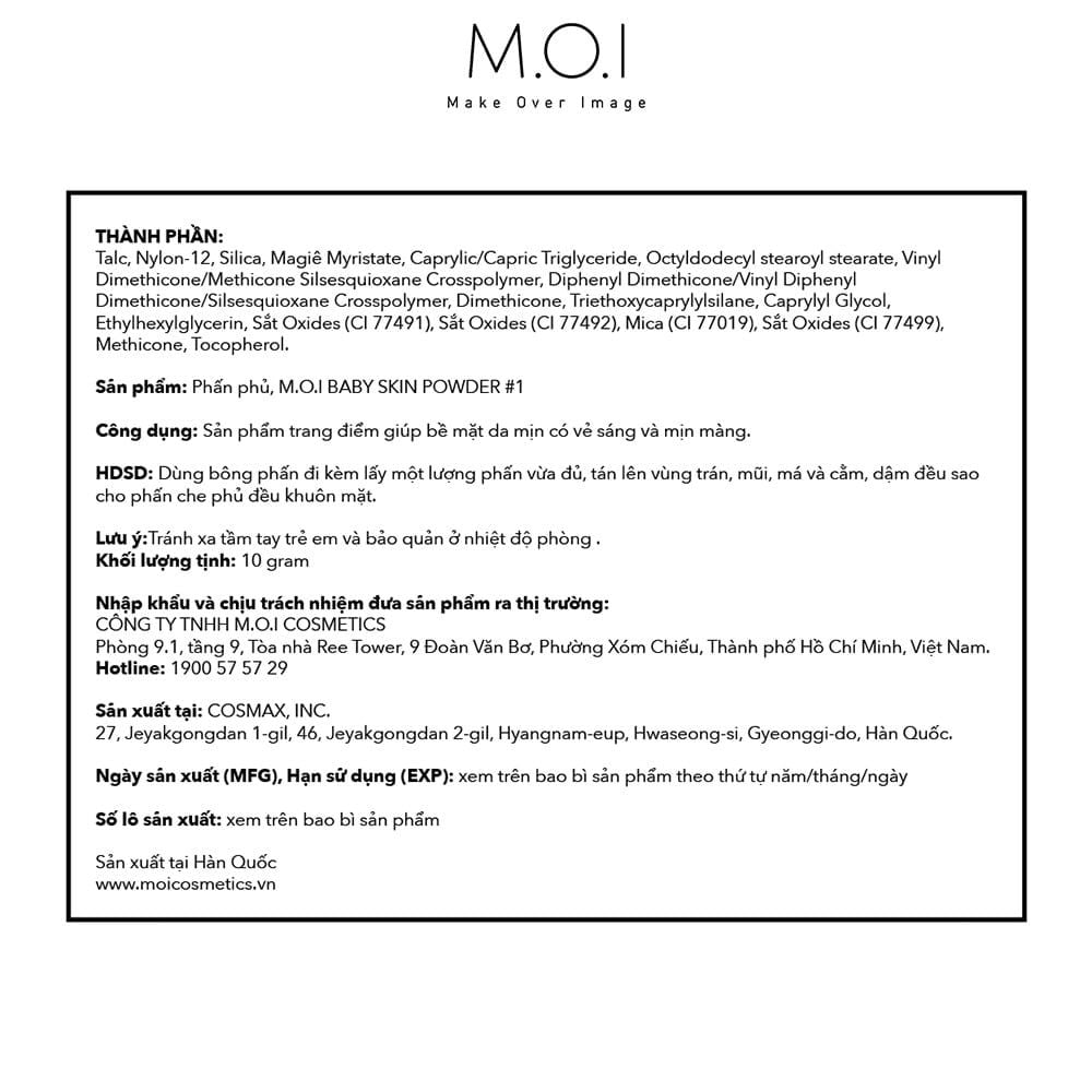  Phấn Phủ M.O.I Baby Skin Powder 