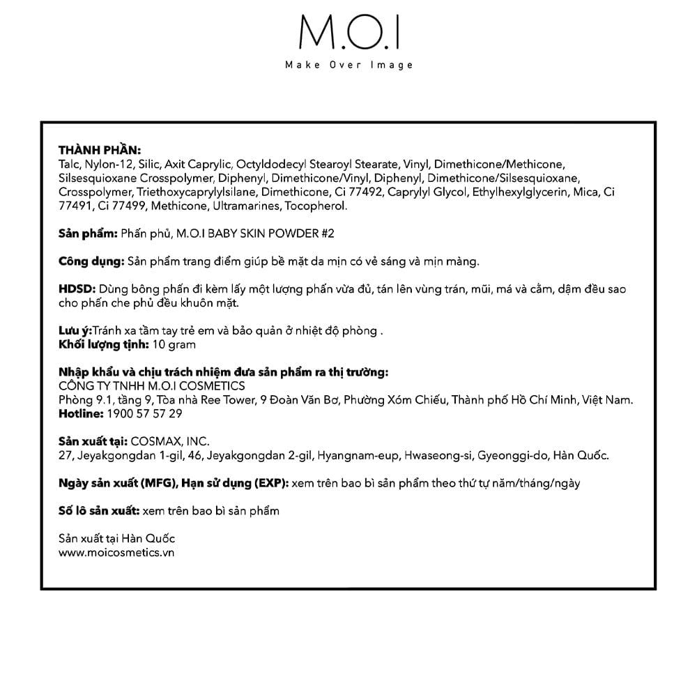  Phấn Phủ M.O.I Baby Skin Powder 