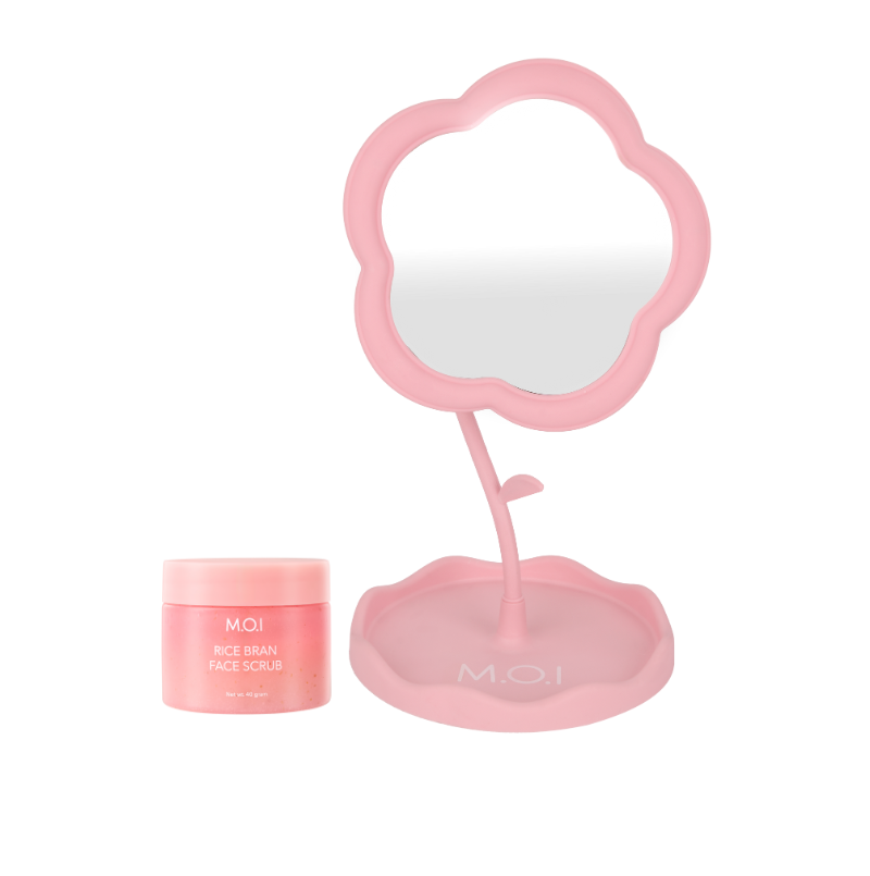  Bộ Đôi Tẩy Tế Bào Chết Cám Gạo Và Gương Pink Chic [Quà Tặng] 