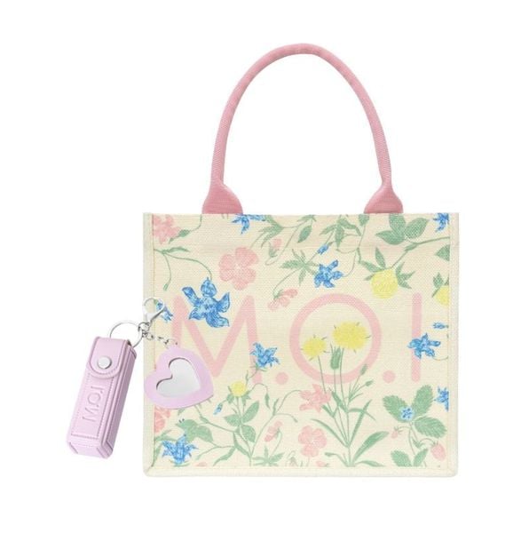 Bộ Đôi Móc Khóa Đựng Son Và Túi Cói Hoa Nắng [Quà Tặng]