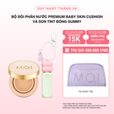  Bộ Đôi Phấn Nước Premium M.O.I Baby Skin Cushion Và Son Tint Bóng Gummy 