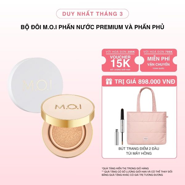 Bộ Đôi M.O.I Phấn Nước Premium Và Phấn Phủ Baby Skin