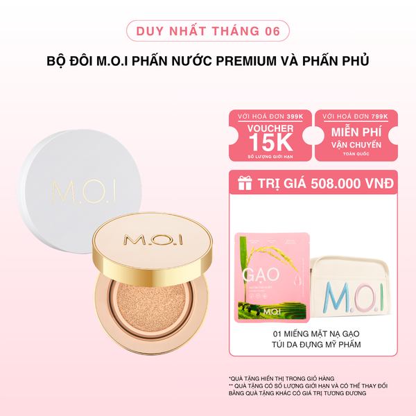 Bộ Đôi M.O.I Phấn Nước Premium Và Phấn Phủ Baby Skin