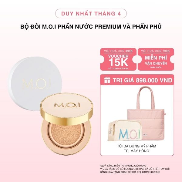 Bộ Đôi M.O.I Phấn Nước Premium Và Phấn Phủ Baby Skin