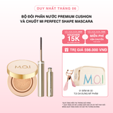  Bộ Đôi Phấn Nước Premium Cushion Và Chuốt Mi M.O.I Perfect Shape Mascara 
