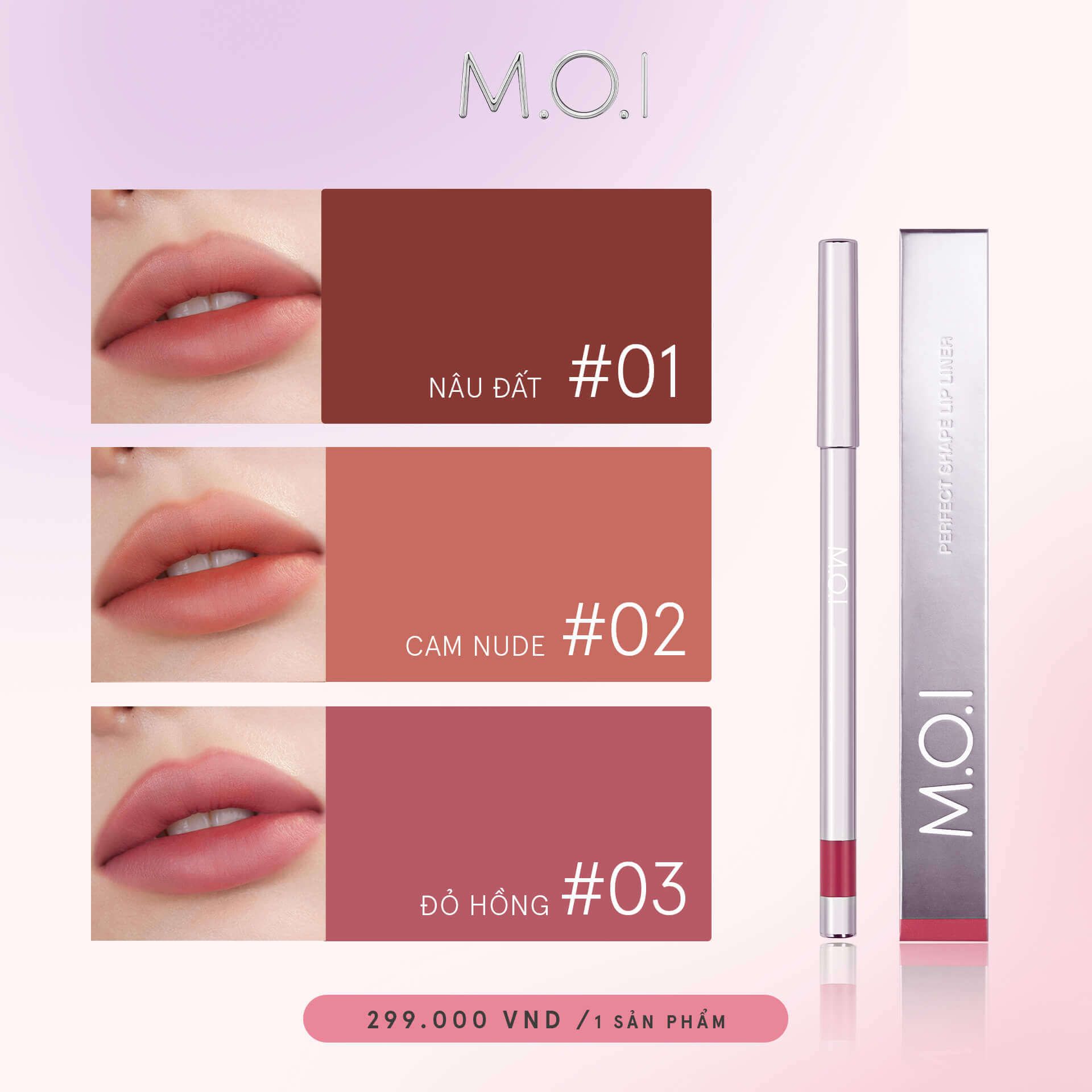  Bộ Đôi Son Tint Lì Nhẹ Môi Lollipops Và Chì Kẻ Viền Môi Đa Năng M.O.I 