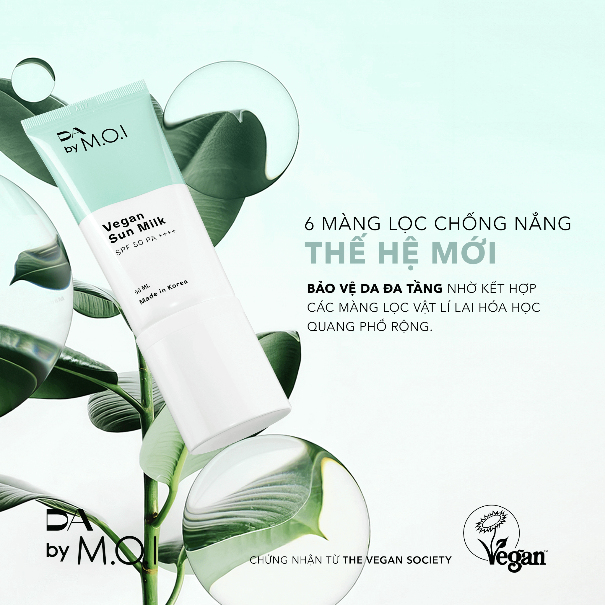  Kem Chống Nắng Thuần Chay DA BY M.O.I Vegan Sunmilk 50ml 