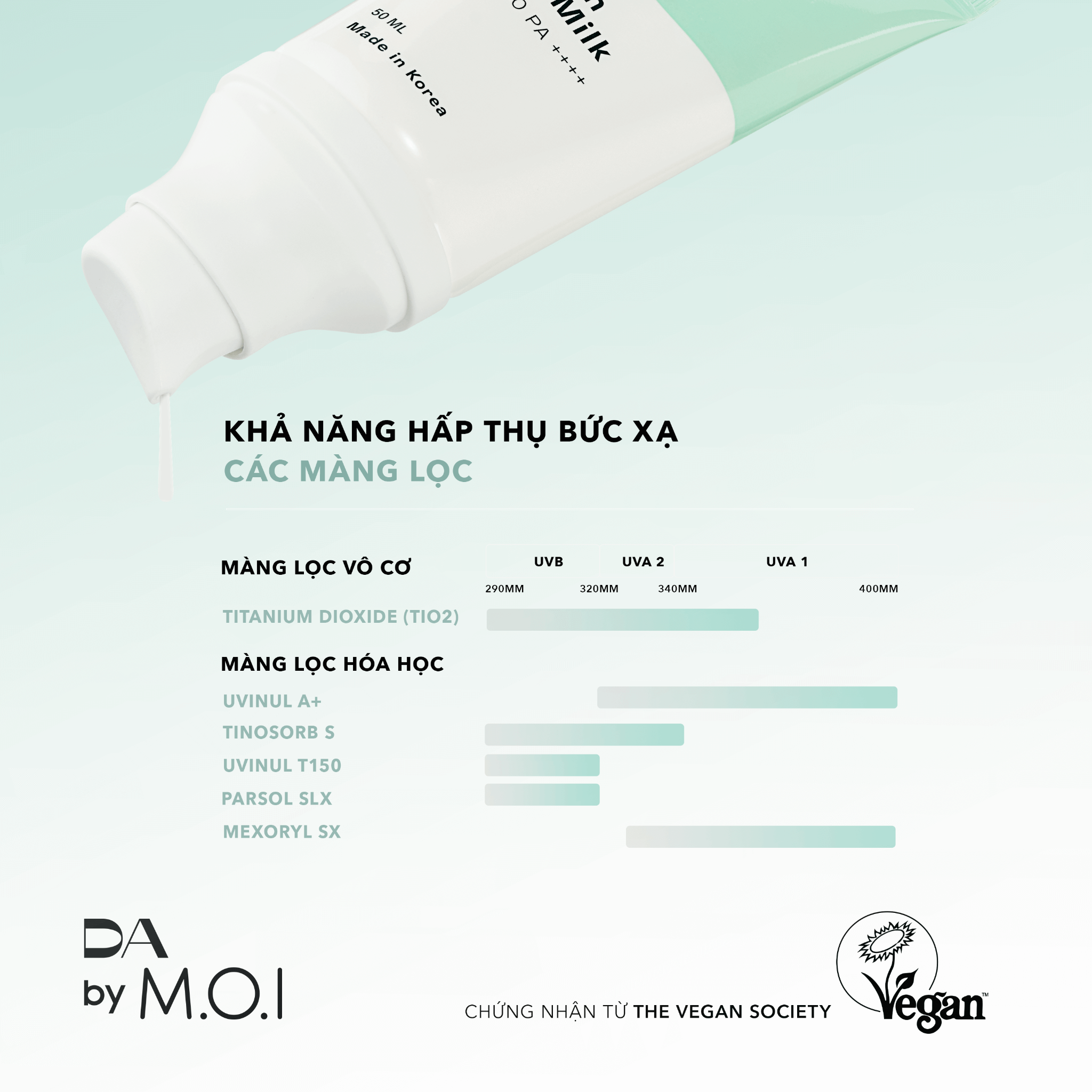  Kem Chống Nắng Thuần Chay DA BY M.O.I Vegan Sunmilk 50ml 