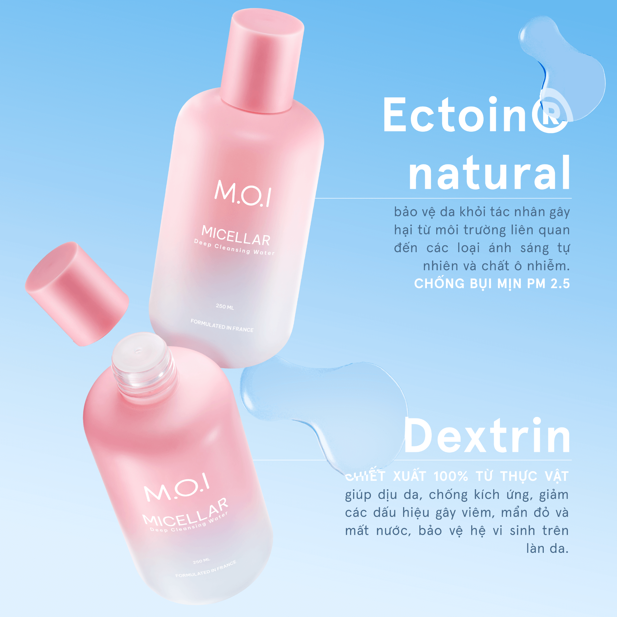  Nước Tẩy Trang Sạch Sâu Dịu Nhẹ M.O.I 250ml [Kèm Quà] 
