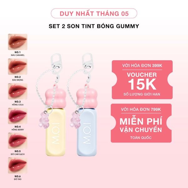 Set 2 Son Tint Bóng Gummy