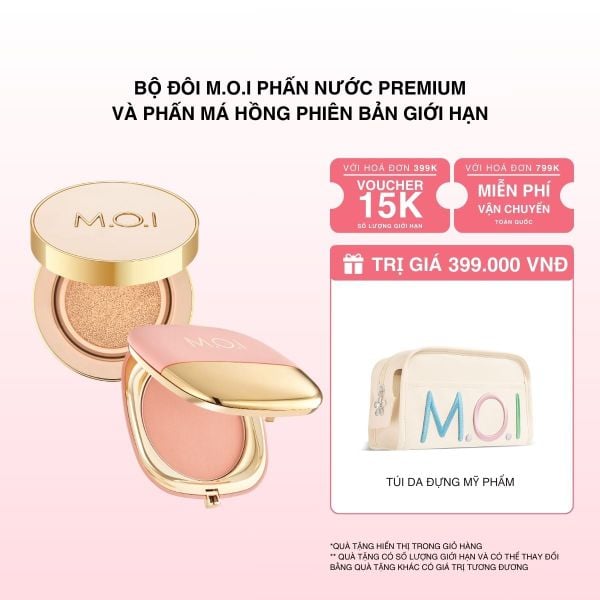 Bộ Đôi M.O.I Phấn Nước Premium Và Phấn Má Hồng Phiên Bản Giới Hạn