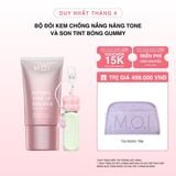  Bộ Đôi Kem Chống Nắng Nâng Tông Và Son Tint Bóng Gummy 