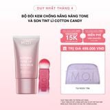  Bộ Đôi Kem Chống Nắng Nâng Tông Và Son Tint Lì Cotton Candy 