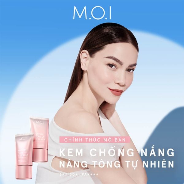 Bộ Đôi Kem Chống Nắng Nâng Tông Tự Nhiên M.O.I 40ml Và Má Hồng Kem 2 Màu