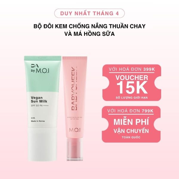 Bộ Đôi Kem Chống Nắng Thuần Chay Và Má Hồng Sữa