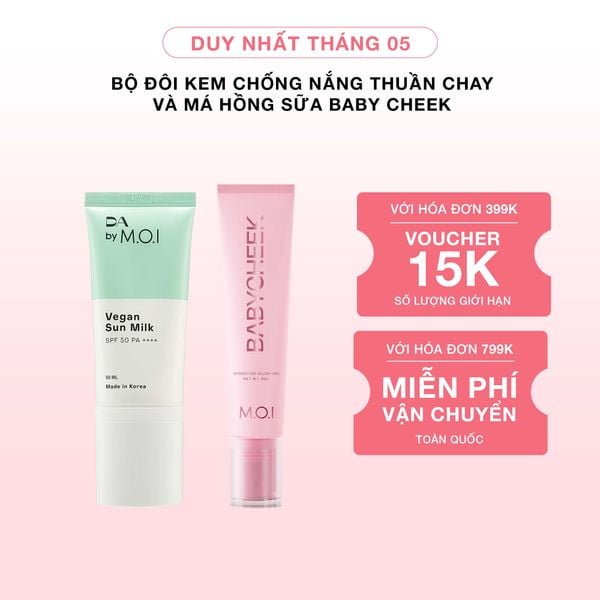 Bộ Đôi Kem Chống Nắng Thuần Chay Và Má Hồng Sữa