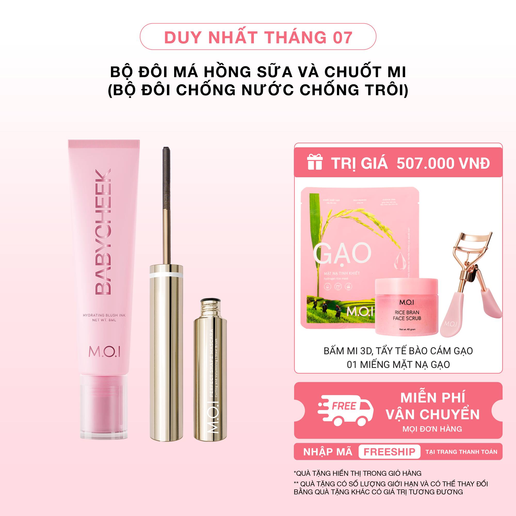 Bộ Đôi Má Hồng Sữa Và Chuốt Mi (Bộ Đôi Chống Nước)