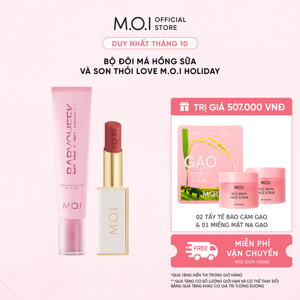 Bộ Đôi Má Hồng Sữa Và Son Thỏi Love M.O.I Holiday Phiên Bản Mùa Lễ Hội
