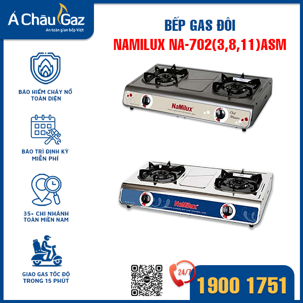 Bếp gas Namilux NA-702(3,8,11)ASM